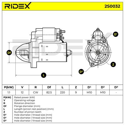 стартер RIDEX 2S0032