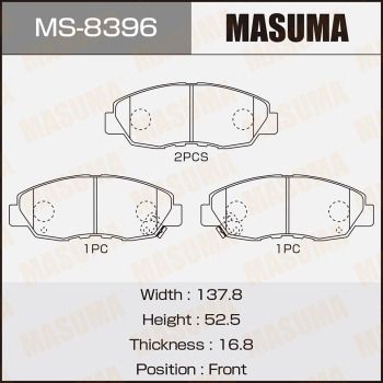 Комплект тормозных колодок MASUMA MS-8396 для HONDA CR-V