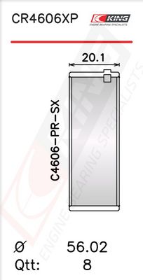 Черупка на биелен лагер KING CR4606XP0.25