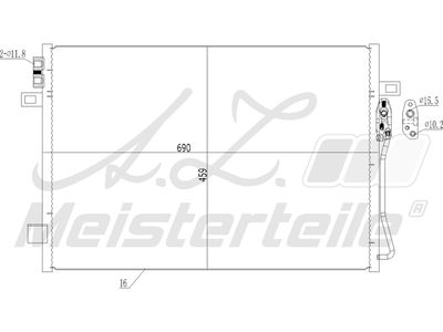 кондензатор, климатизация A.Z. Meisterteile AZMT-45-030-1492