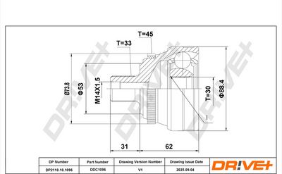 Sada kloubů, hnací hřídel DRIVE+ DP2110.10.1096