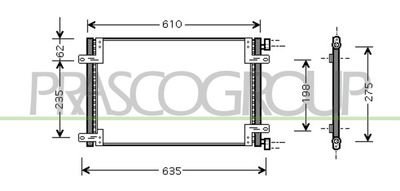 Конденсатор, кондиционер PRASCO FT908C002 для FIAT DOBLO