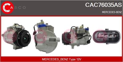 CASCO CAC76035AS Компрессор кондиционера  для MERCEDES-BENZ E-CLASS (W212) E 250 CDI / BlueTEC 4-matic (212.082, 212.097)