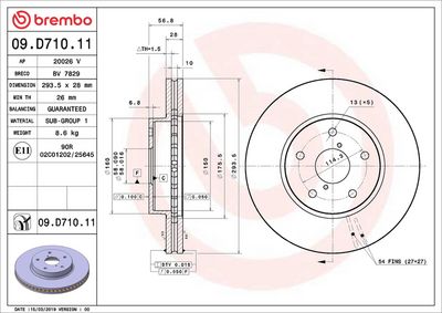 BREMSSCHEIBE BREMBO 09D71011 1