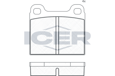 Комплект тормозных колодок, дисковый тормоз ICER 180169 для AUDI 50