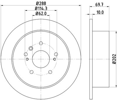 Тормозной диск HELLA 8DD 355 114-991 для LEXUS RX