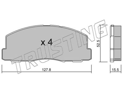 Комплект тормозных колодок, дисковый тормоз TRUSTING 116.0 для MITSUBISHI CORDIA