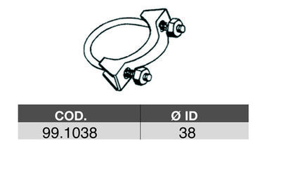 ASSO 99.1038 Хомуты глушителя  для RENAULT 6 (Рено 6)