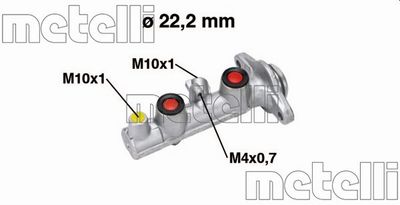 Главный тормозной цилиндр METELLI 05-0765 для TOYOTA RAV 4