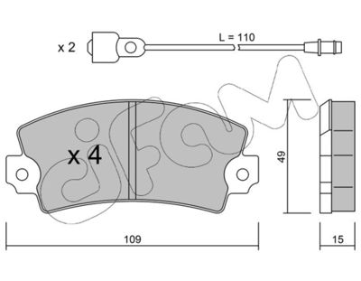 Комплект тормозных колодок, дисковый тормоз CIFAM 822-005-4 для TALBOT SAMBA