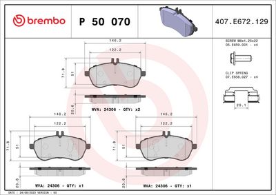 Brake Pad Set, disc brake P 50 070