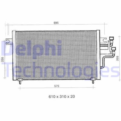 Конденсатор, кондиционер DELPHI TSP0225334 для MITSUBISHI LANCER