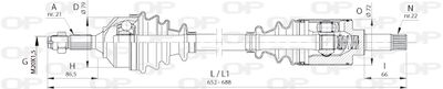 Приводной вал OPEN PARTS DRS6390.00 для CITROËN C2
