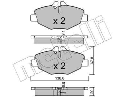 Комплект тормозных колодок, дисковый тормоз 22-0562-0