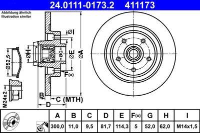 Тормозной диск ATE 24.0111-0173.2 для RENAULT LATITUDE