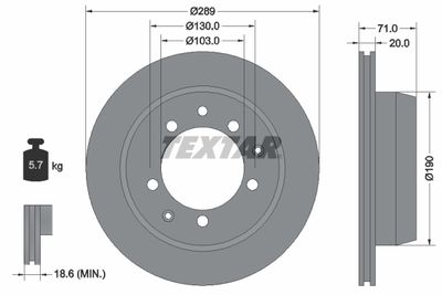 Тормозной диск TEXTAR 92021200 для PORSCHE 924