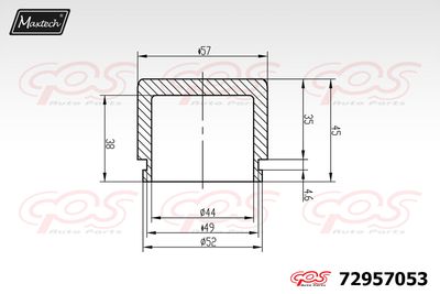 Поршень, корпус скобы тормоза MAXTECH 72957053 для TOYOTA CAMRY