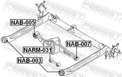 Mounting, control/trailing arm NAB-005