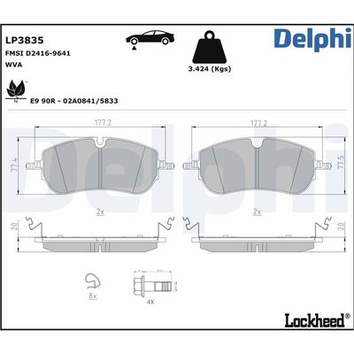 Brake Pad Set, disc brake LP3835