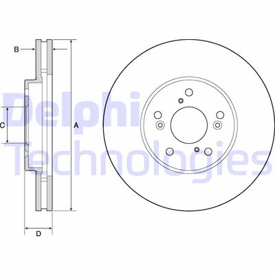 Тормозной диск DELPHI BG4687 для ACURA TSX