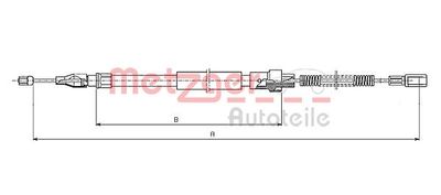 Тросик, cтояночный тормоз METZGER 10.7381 для VW LT
