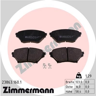 Brake Pad Set, disc brake 23863.160.1