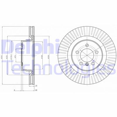 DELPHI BG9081C Тормозные диски  для LAND ROVER RANGE ROVER III (L322) 3.0 D 4x4