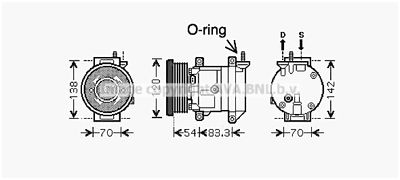Компрессор, кондиционер AVA QUALITY COOLING DWAK071 для DAEWOO NUBIRA