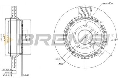 BREMSI CD7457V Тормозные диски  для MERCEDES-BENZ S-CLASS (W220) S 430 4-matic (220.083, 220.183)