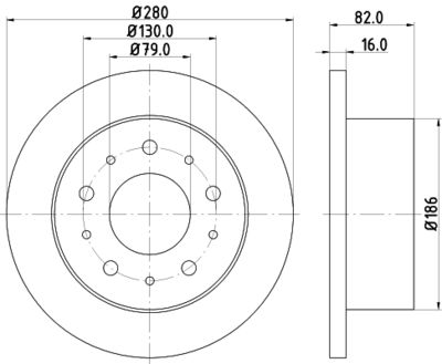 Тормозной диск HELLA 8DD 355 108-981 для FIAT DUCATO