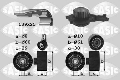 SASIC 3900042 Помпа (водяной насос)  для PEUGEOT (Пежо)