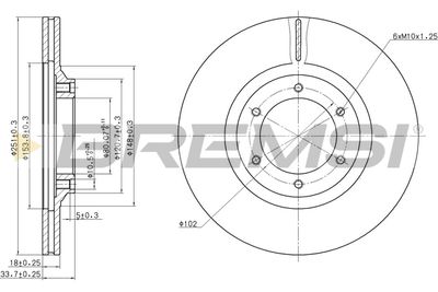 BREMSI CD6356V Тормозные диски для ISUZU MIDI