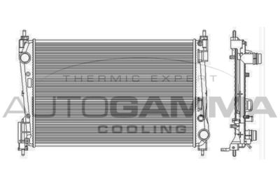 Радиатор, охлаждение двигателя AUTOGAMMA 103986 для FIAT GRANDE PUNTO