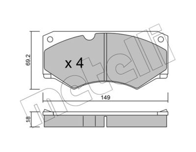 Комплект тормозных колодок, дисковый тормоз METELLI 22-0014-4 для MERCEDES-BENZ T1/TN