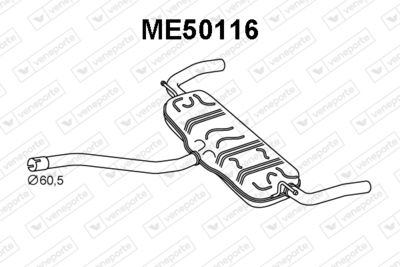 VENEPORTE ME50116 Глушитель выхлопных газов  для MERCEDES-BENZ B-CLASS (Мерседес Б-класс)