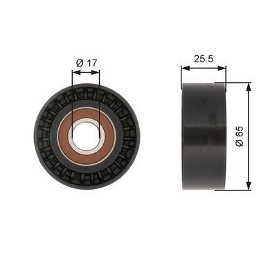 Deflection/Guide Pulley, V-ribbed belt T36394