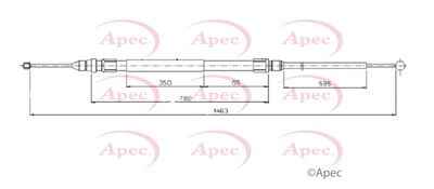 Cable Pull, parking brake APEC CAB1750