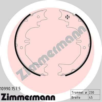 ZIMMERMANN Bremsbackensatz, Feststellbremse (10990.157.5)