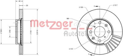 Тормозной диск METZGER 6110255 для SUZUKI SPLASH