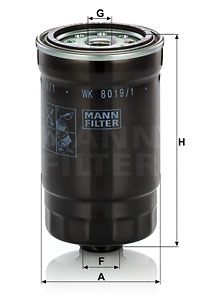 Топливный фильтр MANN-FILTER WK 8019/1 для KIA PRO