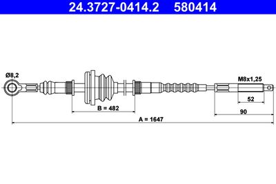 ATE 24.3727-0414.2 Трос ручного тормоза  для MERCEDES-BENZ MB (Мерседес Мб)