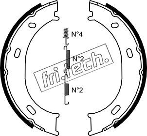Sada brzdových čelistí, parkovací brzda fri.tech. 1052.126K