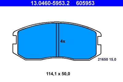 Комплект тормозных колодок, дисковый тормоз ATE 13.0460-5953.2 для MITSUBISHI LANCER