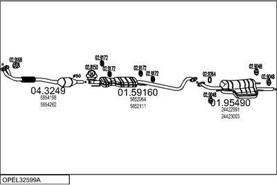 SISTEM DE ESAPAMENT MTS OPEL32599A009003