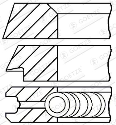 Комплект поршневых колец GOETZE ENGINE 08-394500-00 для VW KAEFER