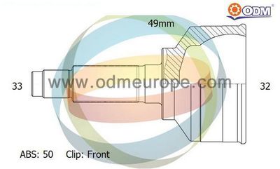 Шарнирный комплект, приводной вал Multiparts 12-221353 для DODGE INTREPID