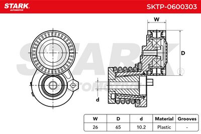 обтящна ролка, пистов ремък STARK SKTP-0600303