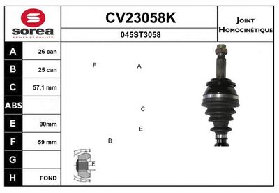 GELENKSATZ ANTRIEBSWELLE EAI CV23058K