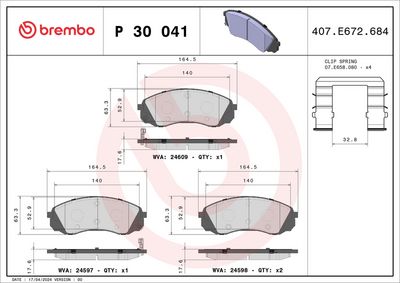 Brake Pad Set, disc brake P 30 041