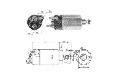 Тяговое реле, стартер ERA ZM525 для VW SANTANA